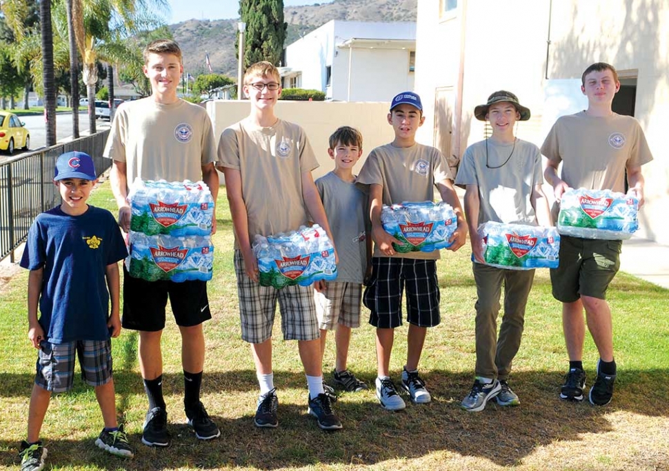 On Monday August 15th, Fillmore Boy Scout Troop 406 was asked to store emergency water for Red Cross.