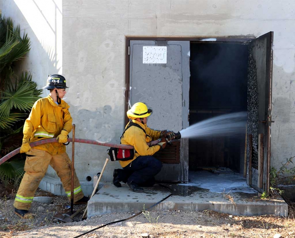 Fillmore resident Philip Dominguez, 22, was arrested Thursday, June 15, 2017, on suspicion of felony arson and booked into county jail. A witness saw Dominguez start a fire in an abandoned building at the old water treatment plant on C Street, near River Street, and called the police. Dominguez set papers on fire, causing approximately $5,000 in damages. 15 Fillmore Firefighters responded to the call at about 5:15pm. Crews remained on scene for about an hour. When sheriff’s deputies arrived on the scene, they saw a man running away from the area and gave chase. They arrested Dominguez near Union Pacific and Surrey Way. Photos Courtesy Fillmore Fire Department.