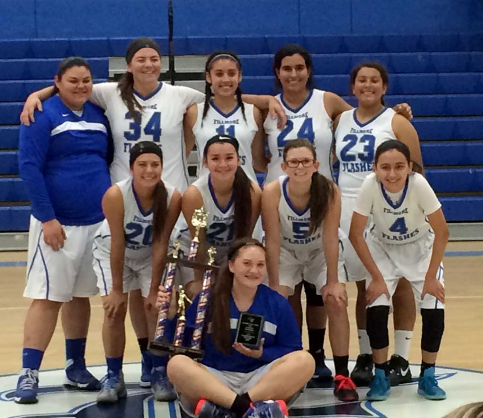 (l-r) (top) Mariah Gonzalez, Sydnee Isom, Giselle De La Paz, Kiara Leon and Dezeray Zavala, (bottom) Cali Wyand, Kayla Carrillo, Lindsey Brown and Kiara Del Villar. Front and center is the All Tournament recipient, Karissa Ibarra holding the runner up trophy.