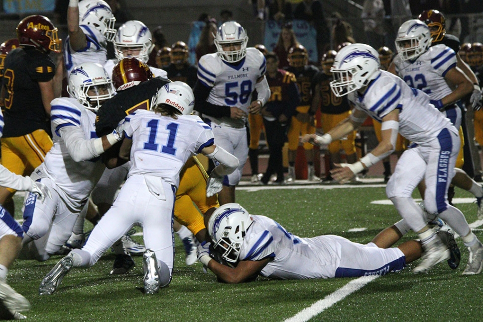 Last Friday, November 15th, the Flashes Football team traveled to Yorba Linda High School to take on Esperanza Aztecs in the second round playoff game of the 2019 season. After a long hard fought game the Flashes fell short to the Aztecs 18 – 7, and ended their 2019 season with an over all record 8-2. Photos courtesy Crystal Gurrola.