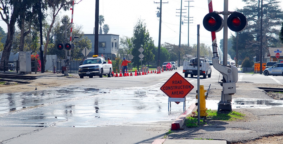 The city had problems with flooding in the vicinity of A Street at the railroad crossing during the last
storm.