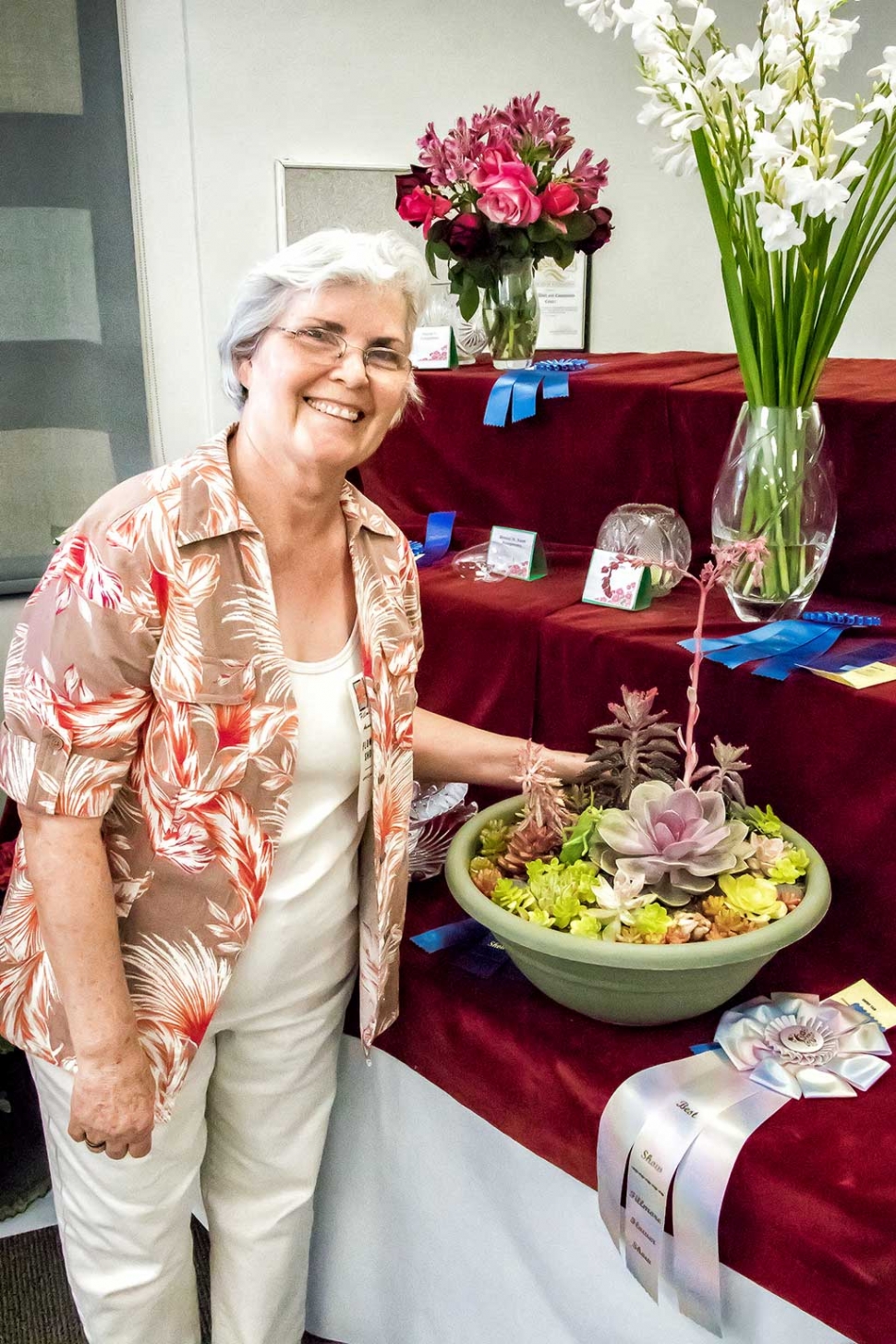 Best of Show winner Cameron Zermeno with her “Dish Garden with Succulents”