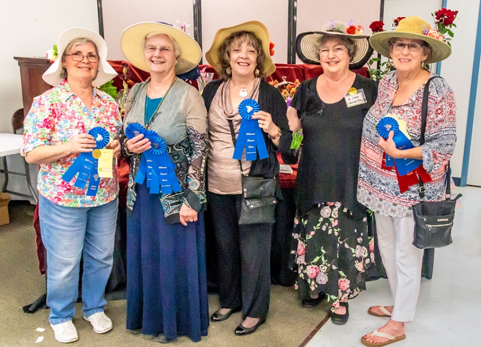 Over this past weekend the Fillmore Active Adult Center hosted the 100th Celebration of the Fillmore Flower Show. The community came out to see all the beautiful array of plants and flowers that were submitted for this year’s show. Pictured (l-r) are this year’s Blue Ribbon Winners; Carmen Zermeno, Susan Hopkins, Oralia Herrera, Joanne King, and Michelle Smith. Photos courtesy Bob Crum.