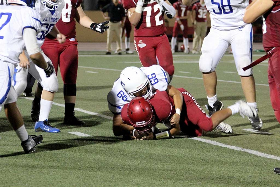 On Friday September 15th the Fillmore Flashes took on long time rival Santa Paula Cardinals for their 107th meeting. Unfortunately, both Fillmore JV and Varsity fell short in this year’s meeting. Final Scores: JV 35-0 Santa Paula and Varsity 28-0 Santa Paula. This week Fillmore High will be hosting Nordoff for their Homecoming game on Friday, September 22nd JV 4:30pm and Varsity 7:30pm. The Homecoming Parade will be held on Thursday, September 21st at 6:30pm in downtown Fillmore where they will announce Homecoming King and Queen. GO FLASHES! Fillmore Flashes Football Photos Courtesy Crystal Gurrola.