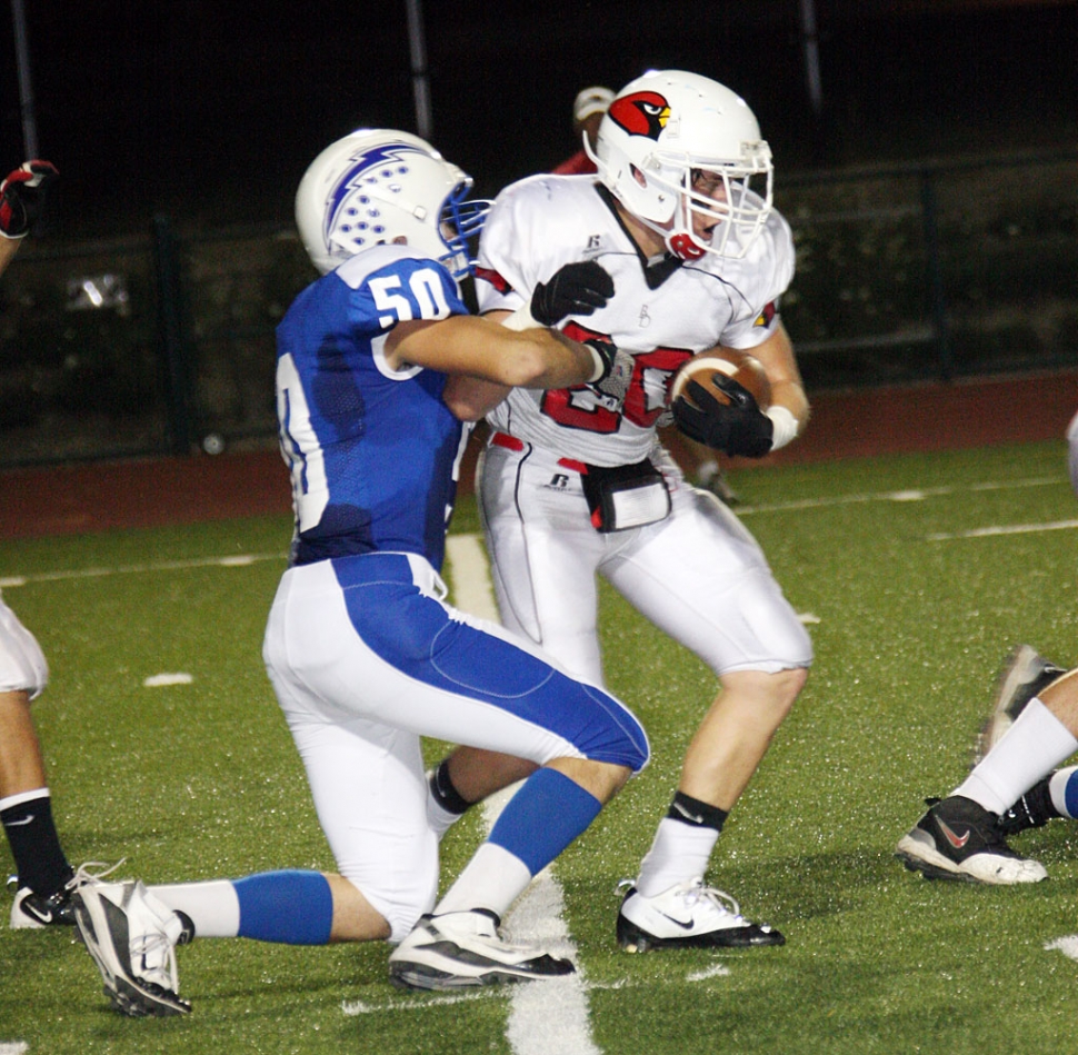 Johnny Wilber #50 had a great game Friday night against Bishop Diego. Wilber and Derek Luna each had 2 sacks, Luna contributed 14 tackles on defense. Nick Paz had 18 carries for 151 yards and one touchdown. Collin Farrar and Johnny Golson each had 2 touchdowns. Fillmore beat Bishop Diego 34-29. According to Coach Dollar, “We came out strong and then after our first score the wind left our sails. Bishop was a tough team and they played hard, but we knew we could grind them down.”