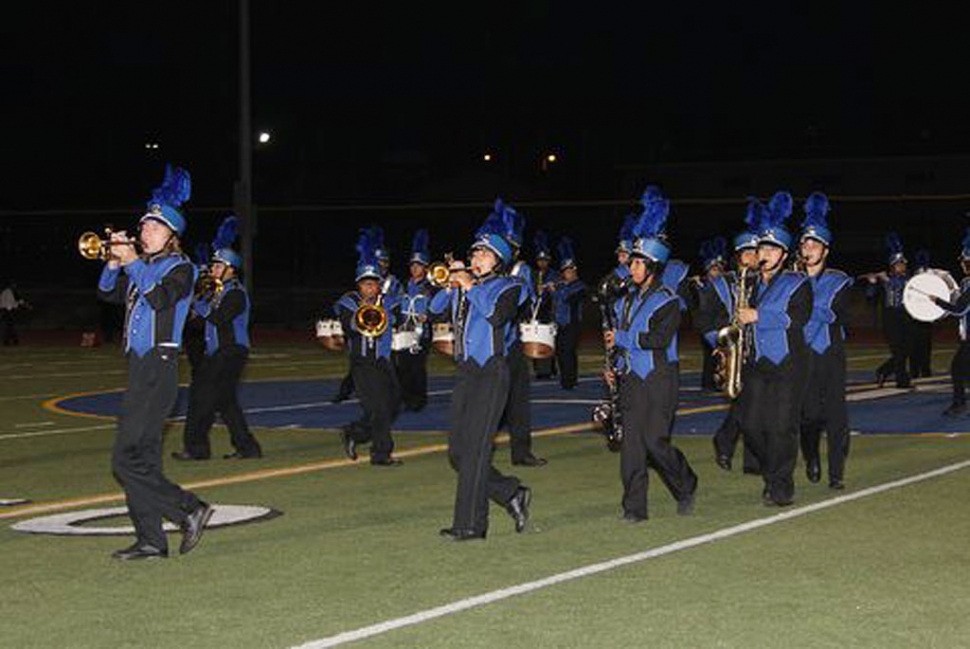 Fillmore High School’s band performed during half-time for the crowd.
