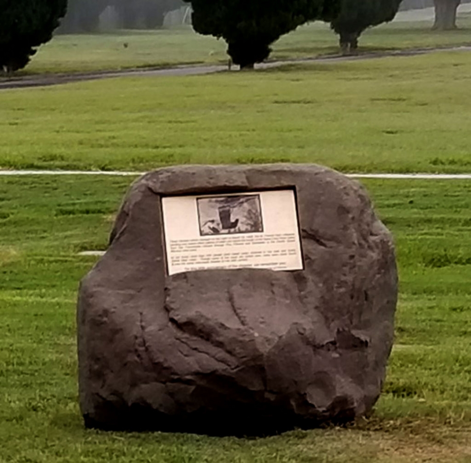 The Memorial Plaque which sits at Bardsdale Cemetery as a reminder to those who were lost in the flood.