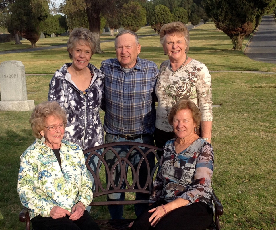 Standing, Cemetery Board members Rita Rudkin, Scott Lee, President and Lynda Edmonds. Seated, Garden Club members, Maxine Merry (Fillmore) and Lora Clarke (Ventura), current Vice-President.