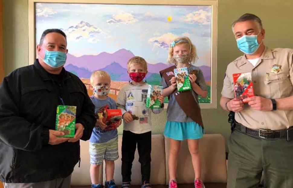 On March 29th, the Fillmore Police Station was treated to a special visit from a local Girl Scout and her family, who dropped off cookies for the deputies. They appreciated the support from the local community! Courtesy Ventura County Sheriff’s Department.