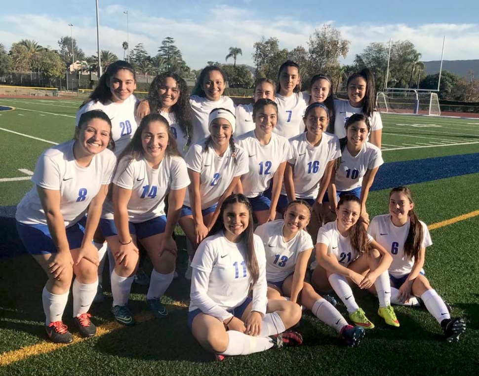 On Thursday, November 39th Fillmore hosted Alemany high school. JV tied 1-1 with the sole goal coming from Isabella Vaca on a 20 yard shot. Varsity lost 2-0. Fillmore had 10 shots on goal but could not find the back of the net. Pictured above is the Fillmore high school JV girl’s soccer team after there 1-1 tie against Alemany. Photo Courtesy Yazu Meza. Submitted by Coach Omero Martinez.