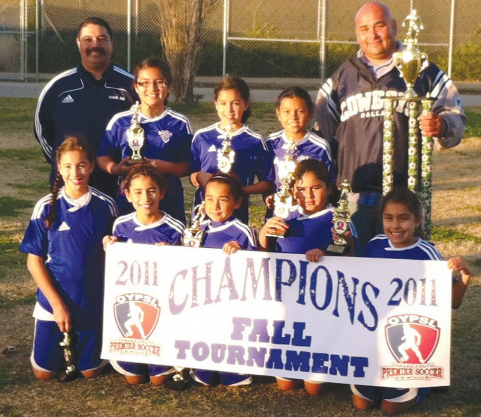 Congratulations to Fillmore Dream 10-U girls for winning the Championship vs Cruz Azul 5-0!!! Also for having an unstoppable season with a record of 10-0, having 83 goals in favor and 0 against...... Top Row: Asst.Coach Joe Magana, Nariah Alcaraz, Lola Ruvalcaba, Anahi Andrade and Coach Ram Tobias. Bottom Row: Esther Ruvalcaba, Jaylene Magana, Valerie Tobias, Aaliyah Lopez, Anika Lopez. Not pictured above, Alexis Mejia, Isabella Vaca and Aaliyah Alfaro.