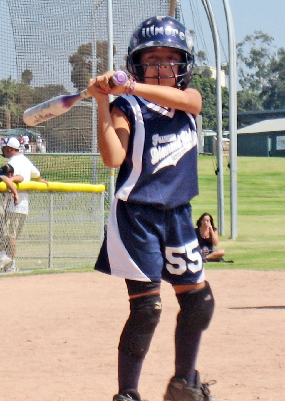 Tatyana Cervantes #55 pitched an awesome game on Sunday, Sept. 21 and also hit in a Grand Slam and a Homerun for the Fillmore Diamond Girlz Softball Team. Good job Tots.