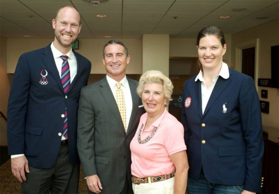 (l-r) Gabe Gardner, 2008 Olympic Gold Medalist in Volleyball; Assemblyman Jeff Gorell; Starr Walton Hurley, 1960 Winter Olympian; Stephanie Brown Trafton, 2008 Olympic Gold Medalist in Track and Field.