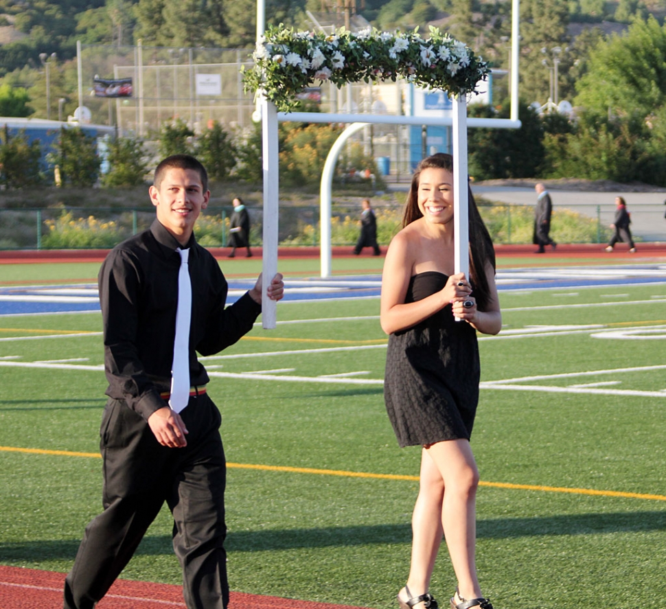 Juniors Johnny Golson and Vivian Calderon were just two of the approximately 50 arch-bearers.