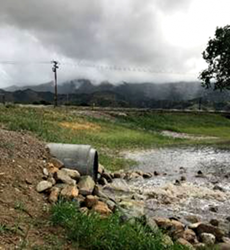 A project for groundwater recharge capturing stormwater amid the dry months of January and February has been completed. Ventura County Public Works Agency’s Watershed Protection and United Water Conservation District have reported 17.6 AFY of captured stormwater runoff for Piru this winter season. Courtesy Ventura County Public Works Agency.