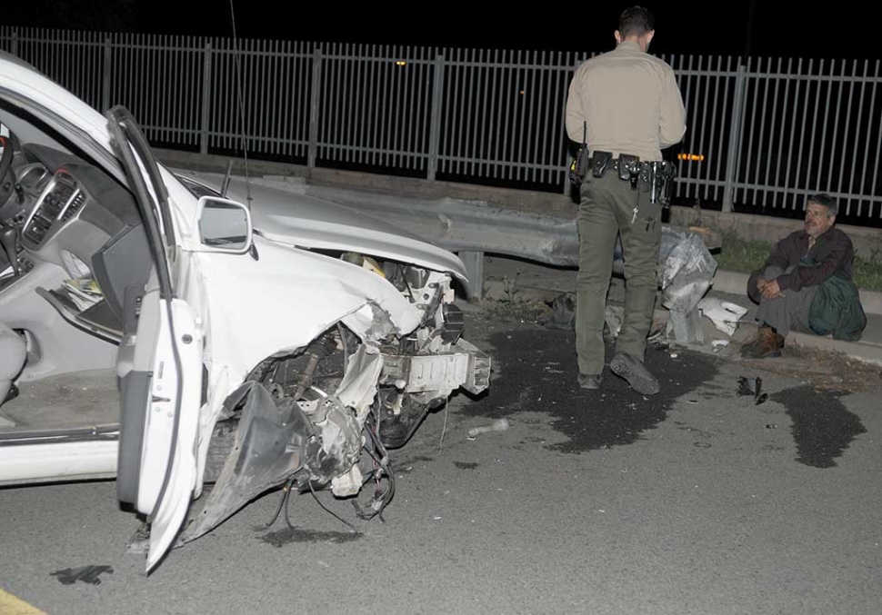 Saturday, at 8:00 p.m. a vehicle crashed into the barrier on A Street across from Fillmore Middle School. The driver’s identity has not been available. No passengers or injuries were reported. No cause for the accident has been reported. The vehicle crossed the northbound lane and landed across the southbound lane.