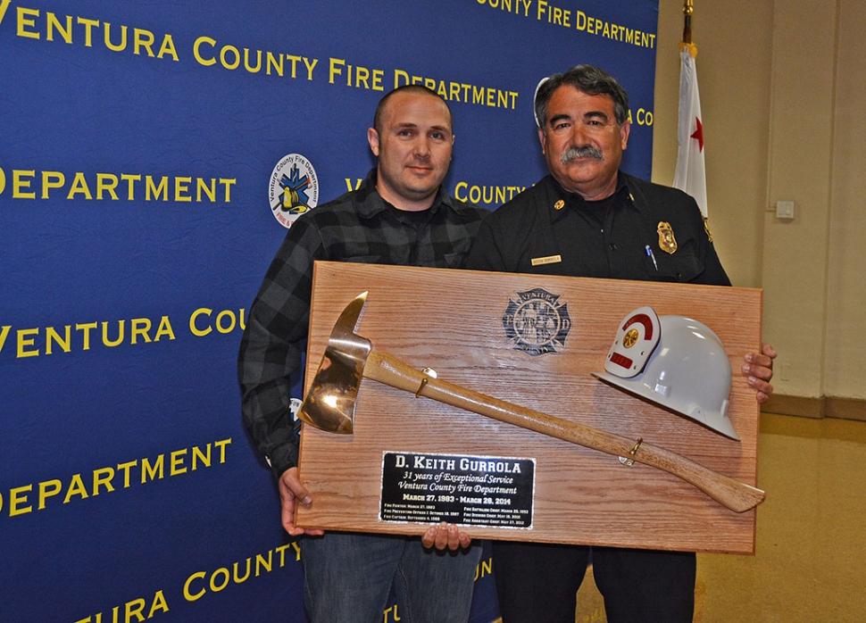 Keith Gurrola was honored at his retirement last Friday. He was the operations Chief for the Ventura County Fire Department. Keith was born and raised in Piru and according to all in attendance, is a great guy.