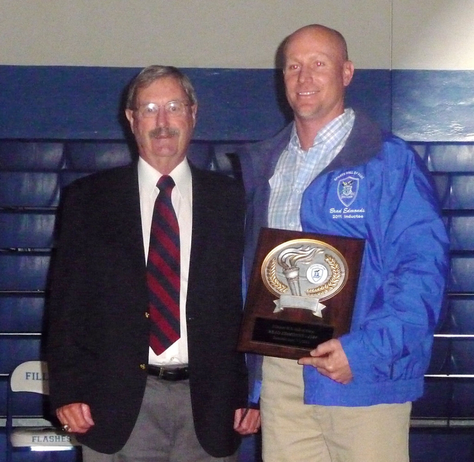 (l-r) Tom Ecklund and Brad Edmonds. Edmonds is a 1989 graduate of FHS.