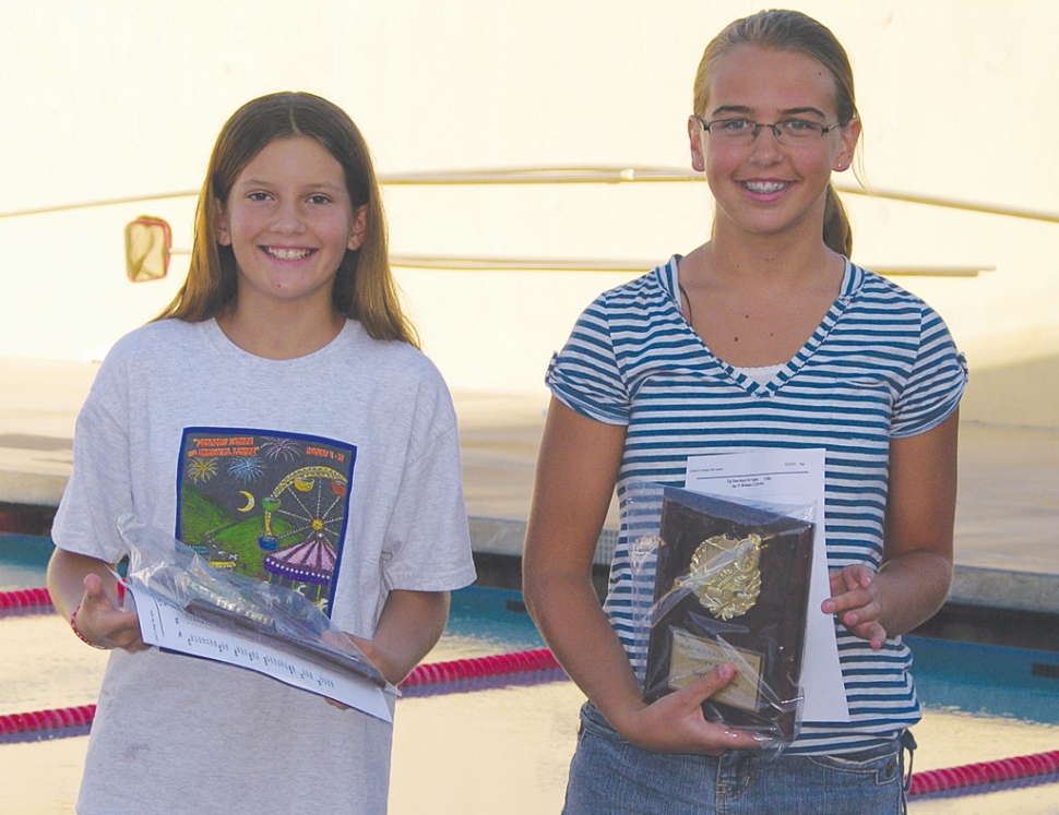 (l-r) Zoe Becher and Sophie Collins were presented the Coach’s Award.