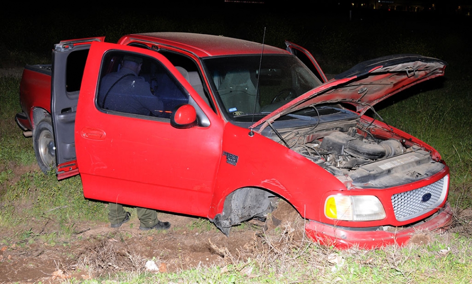 Wednesday, April 15th at 7:37pm near Ventura & E Street in Fillmore a red pick up truck collided with a red sedan and ended up in a ditch. The pickup driver was arrested for hit & run at the scene. Cause of the accident is still under
investigation and no injuries were reported at the time of the accident.