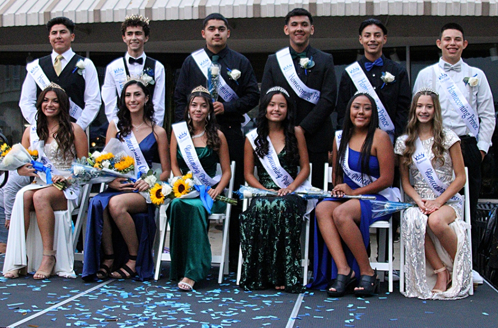 This year’s Homecoming court is as follows: Freshman Prince & Princess Anthony Tafoya & Ashlee Alonzo, Sophomore Prince & Princess Casey Aguon & Vivianna Posadas, Junior Prince Eugenio Serna & Princess Monique Hurtado (Miss Teen Fillmore) and Senior Homecoming Court Davian Gonzalez & Yazmeen Gonzalez, Homecoming King Brandon Gonzalez, Queen Kayla Cervantez.