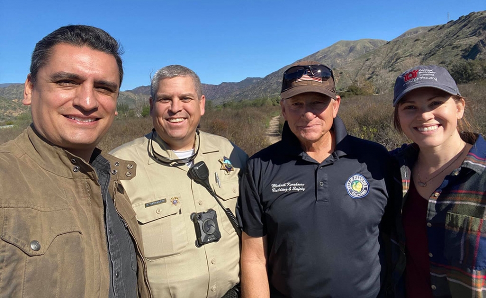 On January 29th Fillmore City Council Member Manuel Minjares was joined by three wonderful individuals to conduct the annual County of Ventura Point in Time Homeless Count in the Fillmore and Piru areas. Pictured with Manuel Minjares, from left to right, are Ventura County Sheriff’s Senior Deputy Brian Hackworth, City of Fillmore Building Inspector Michael Koroknay, and Peoples’ Self-Help Housing Project Manager Lauren Nichols (not pictured, Maria Christopher). Courtesy Manuel Minjares Facebook Page.