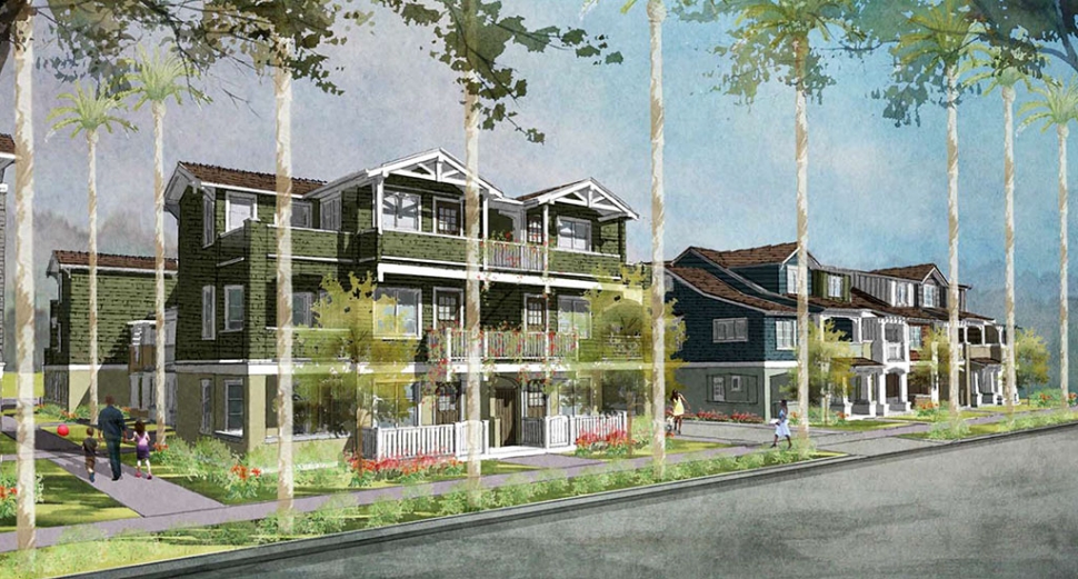 At last week’s city council meeting council approved development permit for 77 affordable workforce housing units to be constructed at the northeast corner of Mountain View and Highway 126. (Above) is an architects rendering of the units. 