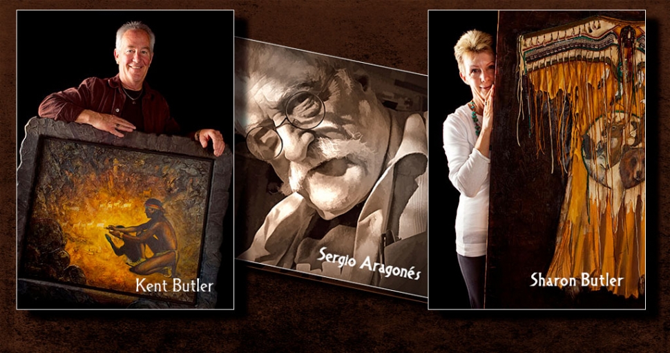 2014 Annual Photography Exhibit judges Sharon Butler, Kent Butler and Sergio Aragonés.