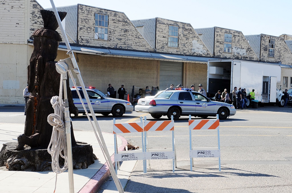 “Justified” filming at A Street and Old Telegraph Road.