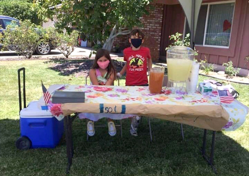 The perfect thing on a hot July 4th day is lemonade, and two kids had the right idea, setting up a lemonade stand in their yard at the corner of Fourth Street & Central Avenue in Fillmore.