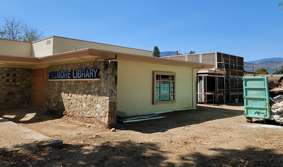 Construction is going full steam on the Fillmore Library Expansion Project which began in November of 2021; the project will be adding a Classroom, Reading Room., Computer Room, Study Rooms and STEAM/Innovation Lab. The project is funded by the CA State Library, CDBG, City of Fillmore, and Fillmore Wigley Bequest Trust Account. It’s managed by Ventura County Public Works Agency, the Architect Anderson Kulwiec Appleby and the Contraction is Monet Construction. Total cost for construction is $1,940,000 and the anticipated date of completion is August 2022. 