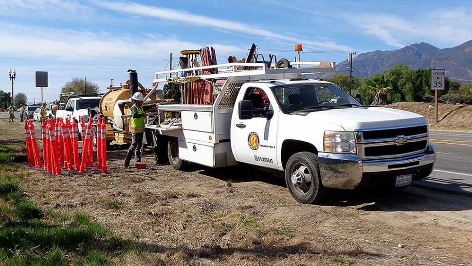 Workers begin construction on the new Mountain View traffic light.