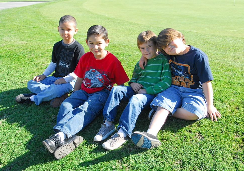 Kenneth Chambers on the far right, was the highest Jog-A-Thon money earner at San Cayetano. Kenneth collected $160. His prize for winning was to invite three friends for lunch at Elkins Golf Course with the principal. His three friends were Ty Wyand, Nathan Alverdi and Christopher Cisneros. All the boys are in first grade. All monies collected from the Jog-A-Thon go into the ASB Fund to pay for the classroom field trip. Way to go Kenneth!