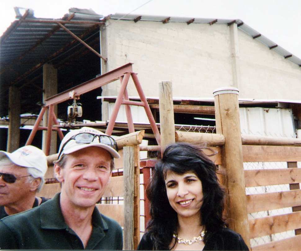Author Mark Trimble is shown with Nitsana Darshan-Leitner, Iranian born citizen who is the founder of Shurat HaDin (Israel Law Center).