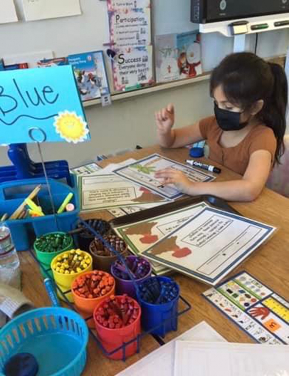 San Cayetano 1st grade students working on math problems and having fun with a snowman activity. It’s fun to learn! Courtesy San Cayetano Elementary Facebook page.