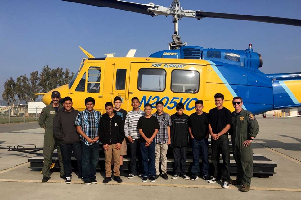 On Wednesday, December 14th, The Fillmore Middle School Public Safety Club took a field trip to The Ventura County Sherriff’s Office Air Unit in Camarillo, the Command Post in Ventura, and the Dispatch Center in Ventura. The Fillmore Middle School Public Safety Club is a pathway club that completes community service hours by assisting the Fillmore Police Explorer Post # 2958 with some of their events and activities in the communities of Fillmore and Piru. The club provides young men and women with experiences to prepare them to become responsible, caring adults.  The Public Safety Club also provides students with training and education to develop general interest in public safety. The Fillmore Middle School Public Safety Club would like to thank Deputy Rubalcava, Deputy Valenzuela, Cadet Espinoza, The Ventura County Sheriff’s Office Air Unit and the Dispatch Center for a great learning experience. Story and Photos By Isela Larin.