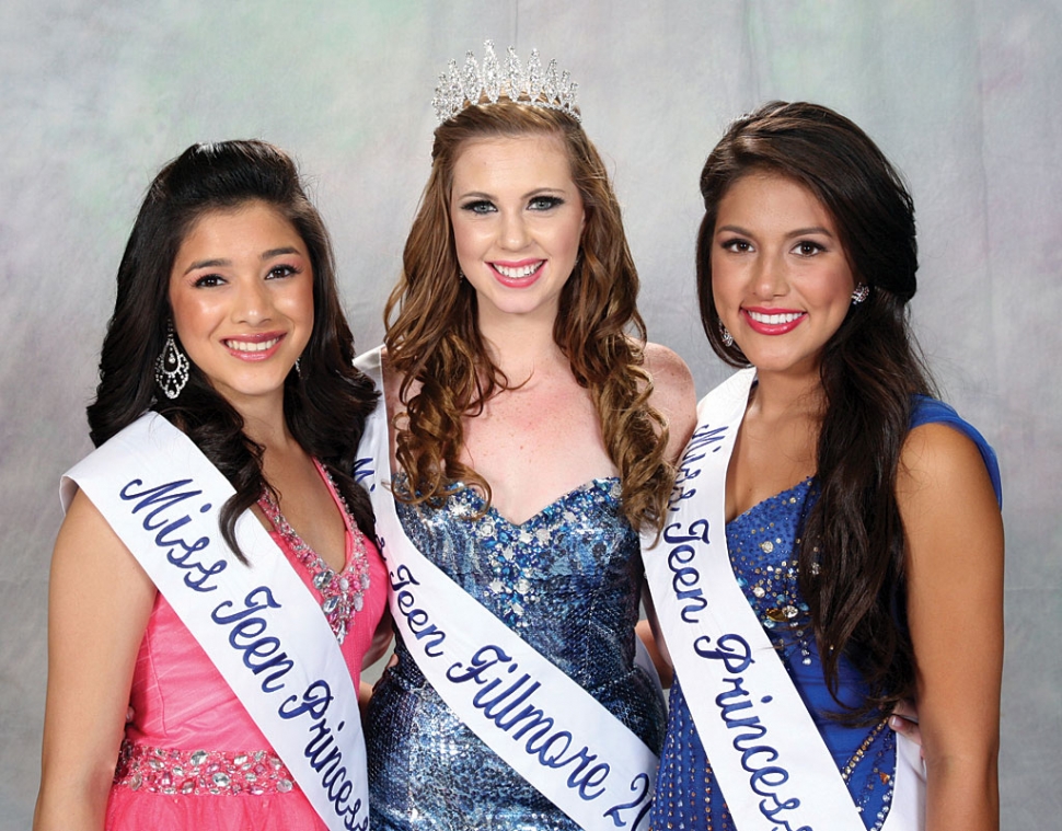Miss Teen Fillmore 2012 Samantha Barker (center) and court 2nd Princess Danielle Ramirez (left), and 1st Princess Stephanie Meza. 