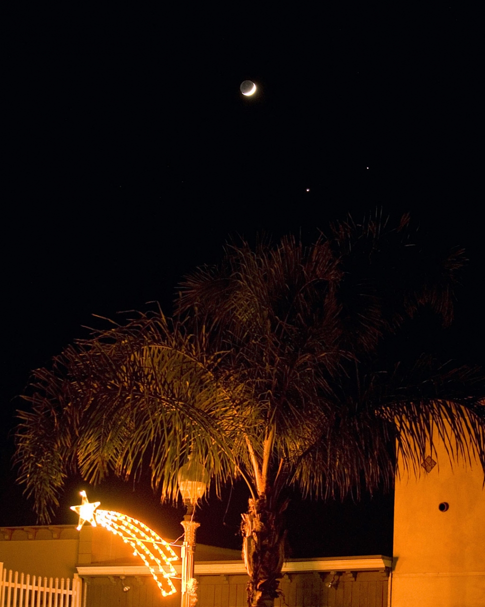 A crescent moon highlighted Venus, lower left, and Jupiter, upper right in this week’s night sky. It’s not going to happen again for 50 years according to Carmelita Miranda with Dreamweaver. According to Jose Pepe Mendoza of the Philippine Atmospheric, Geophysical and Astronomical Services Administration, there was a similar “planetary conjunction” of the same planets in February “but only in the morning sky... It is pretty rare to see this in the evening sky.”