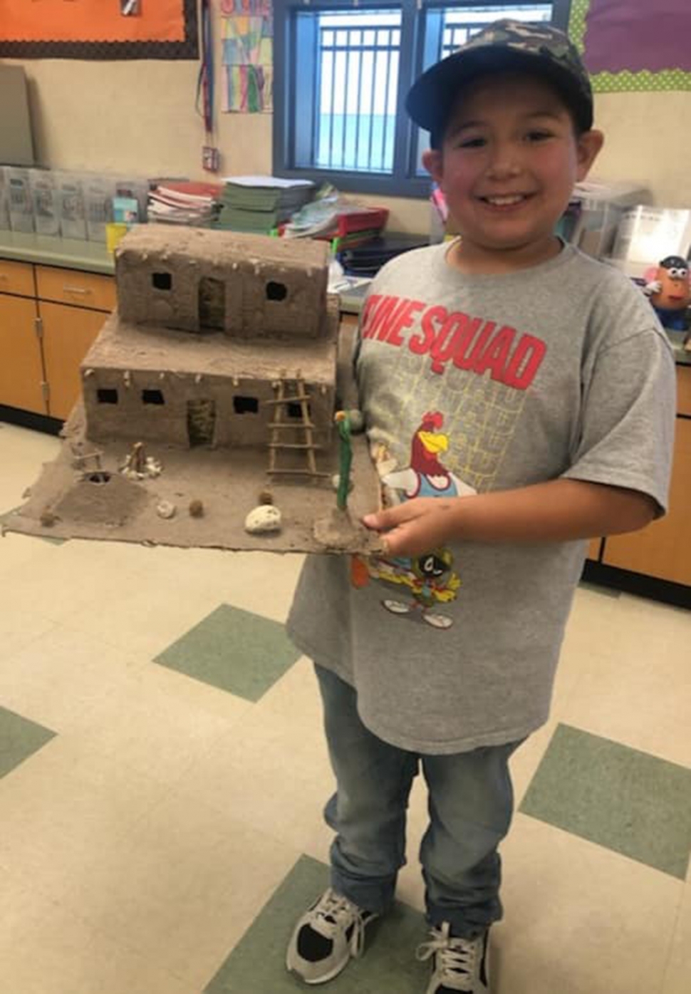 Last week in Mrs. Ocegueda’s 3rd grade class, students at Mountain Vista Elementary made Native American home models as part of their lesson plan for the day. Pictured are some of the students with the models they created. Photos Courtesy Mountain Vista Elementary Blog.