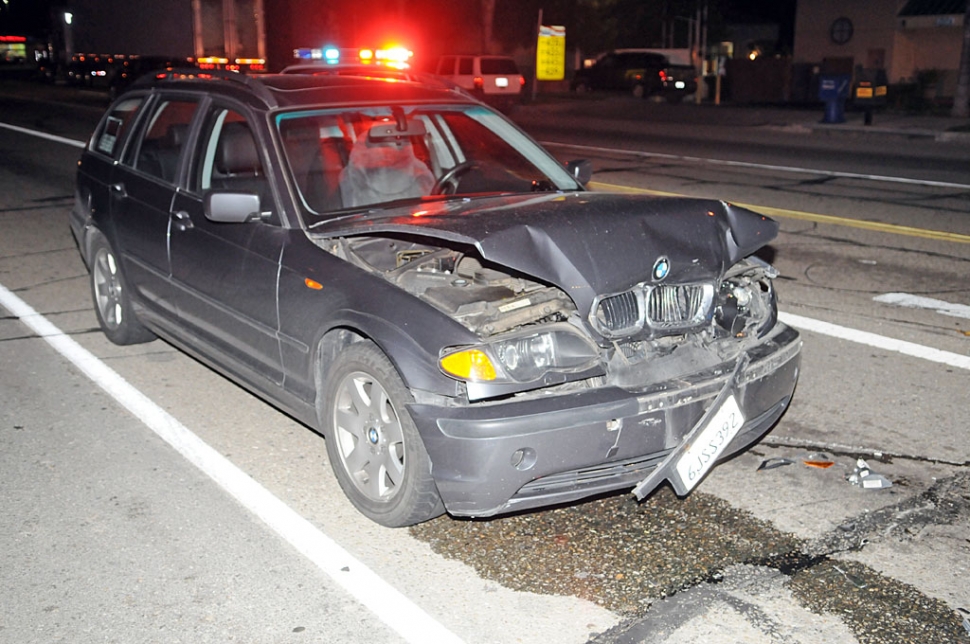 A fender-bender occurred last Thursday night at about 8pm, at A Street and Highway 126. Fortunately no one was injured. Unfortunately the BMW had a For Sale sign in the rear window.