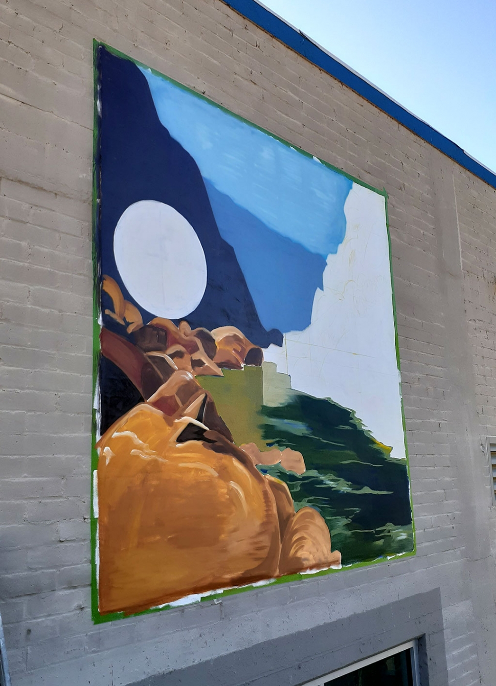 Pictured above is a mural in progress just outside Nova Storage at 455 A Street. Fillmore artist, musician and activist Gabriel Cardenas is the one responsible for this beautiful artwork. 