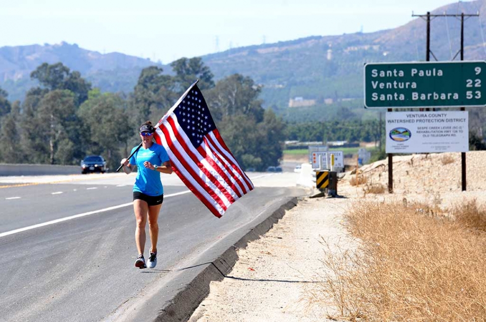 On Thursday, September 28th the Old Glory Relay’s Red, White and Blue Team passed through Fillmore on their 4,600 mile journey to Tampa, Florida to show support for our veterans. Old Glory Relay’s Team Red, White and Blue (RWB), a nonprofit organization, left Seattle on September 11th, starting a two month journey to Florida. Team members can walk, run or bike as they go the 4,600 mile journey. Their mission is to enrich the lives of America’s veterans by connecting them to their community through physical and social activity. Team RWB is transforming the way that America supports its veterans as they transition from service member to civilian. "It was a pretty big deal for me last year. For the first time in about 11 years since I got out of active duty, I started to feel like being a veteran was a good thing and it had a huge impact on me personally," Shannon Smyth said, Captain of the Eugene Chapter of the RWB. The relay is all about supporting veterans, and they will be carrying one flag over 4,600 miles from Seattle, WA to Tampa, FL. 10,000 people will have touched the flag in the 62 days it takes to run it across the country, including 70 to 300 veterans. They are hoping to arrive in Tampa on November 11, Veteran's Day. Sponsors include Microsoft, Westfield, TrueCar, Starbucks, Comcast NBC Universal, Schultz Family Foundation, and Military. Go to www.teamrwb.org for more information.