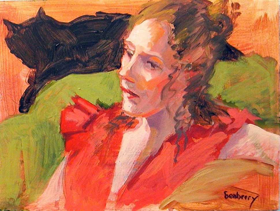 “Mandy in Red” oil, Susan Seaberry
