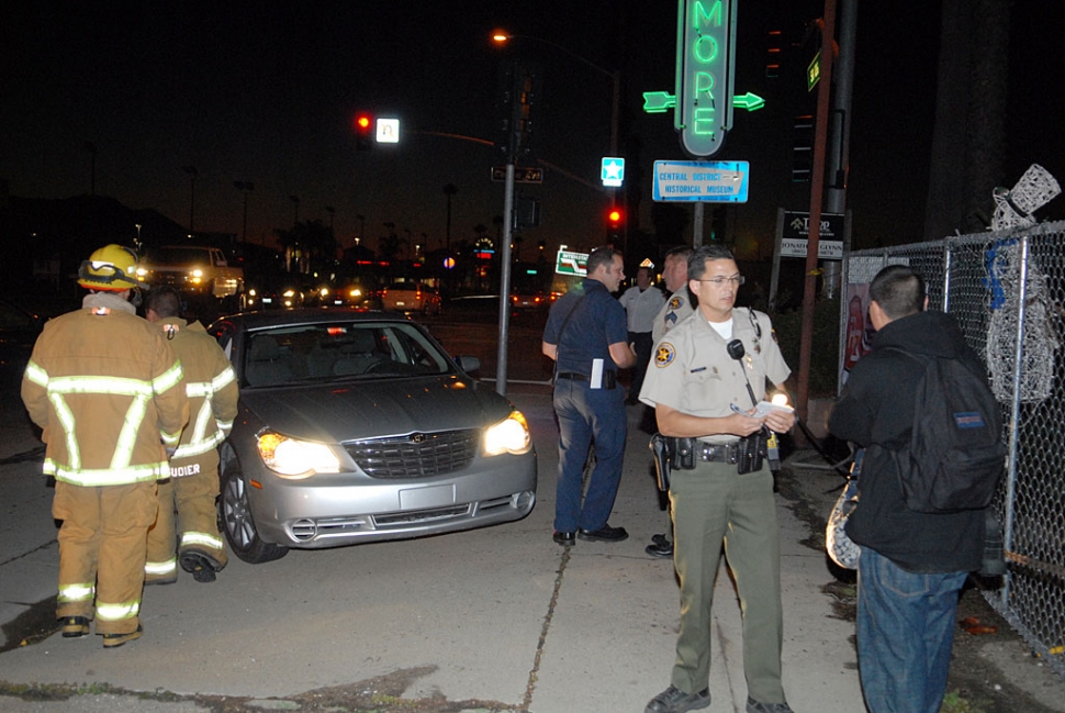 A pedestrian was struck by a vehicle Monday at approximately 5:30 p.m. near the intersection of Central Avenue and Highway 126. The young woman who was struck was taken by ambulance to a local hospital for observation. No serious injuries were reported at the time.