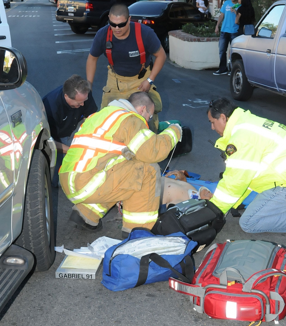 At approximately 3:30pm Friday, Martin Gonzales 23, of Fillmore made a left turn from westbound Sespe Street to southbound Central Avenue. While completing his turn, his Ford Expedition struck Pedro Garcia 85, from Fillmore, who was walking eastbound in the crosswalk. Gonzales waited with Garcia until emergency personnel from the Fillmore Police Department, Fillmore Fire Department, and American Medical Response arrived minutes later. Garcia was transported to the Ventura County Medical Center with minor-to-moderate injuries. Initial investigation found no indication of drug or alcohol use by either party. The investigation is ongoing. Courtesy of Fillmore Police Department.