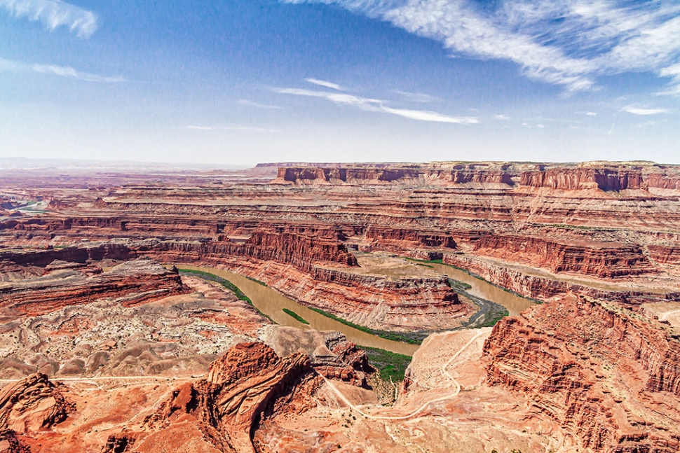 Photo of the Week: "Canyonlands National Park, Utah" by Bob Crum. Scene from Dead Horse State Park vista. Photo data: Canon 7DMKII, Av mode, Tokina 11-16mm lens with polarizer filter @14mm, ISO 320, aperture f/11, 1/250 second shutter speed.