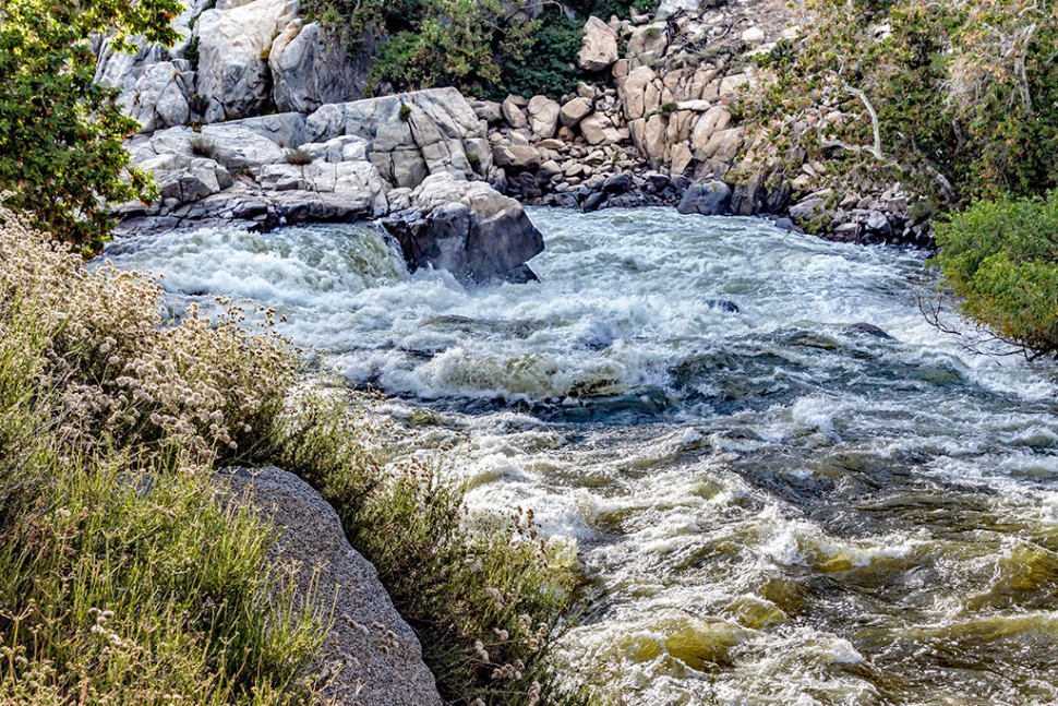 Photo of the Week: "Lower Kern River overflowing banks, some of the river detoured at a rock outcrop" by Bob Crum. Photo data: Canon 7DMKII camera, manual mode, Tamron 16-300mm lens @37mm. Exposure: ISO 400, aperture f/11, shutter speed 1/400 second.