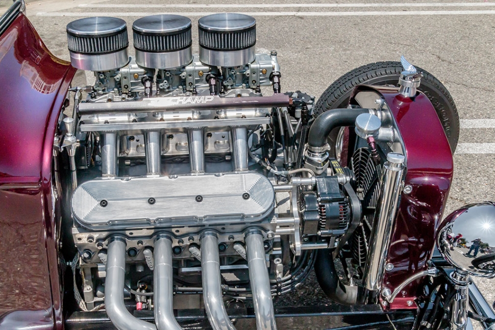 Photo of the Week "Awesome custom motor with abundance of chrome, including the headlights" by Bob Crum. Canon 7D MKII camera, ISO 1250, Tamron 16-300mm lens at 26mm, aperture f/22, shutter speed 1/320 seconds.