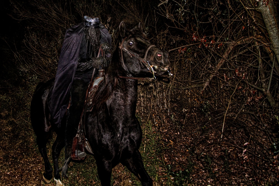 Photo of the Week: "The Headless Horseman rides on Halloween night!" by Bob Crum. Photo data: Canon 7D, Canon EFS 15-85mm lens @ 21mm, Exposure; aperture f/4.0, 1/45 seconds shutter speed.