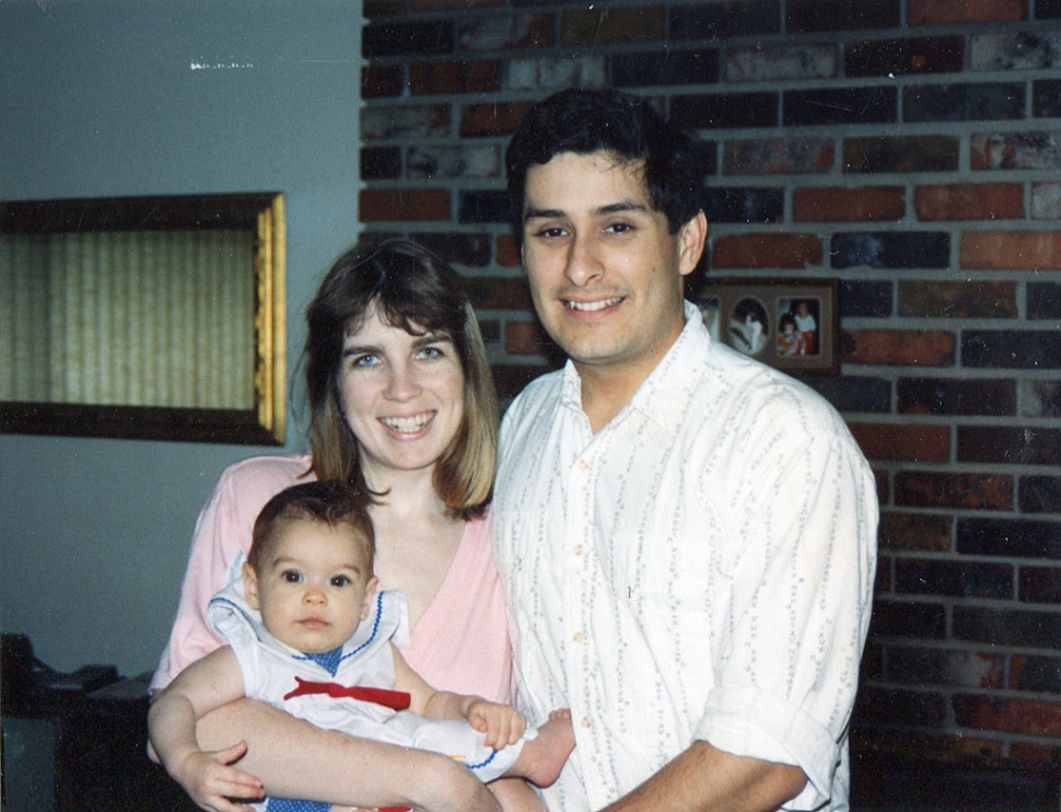 This is my parents and me!  So that would be Beverly, John, and Natalie Garnica, taken in 1992, probably after my parents returned from the military. :)